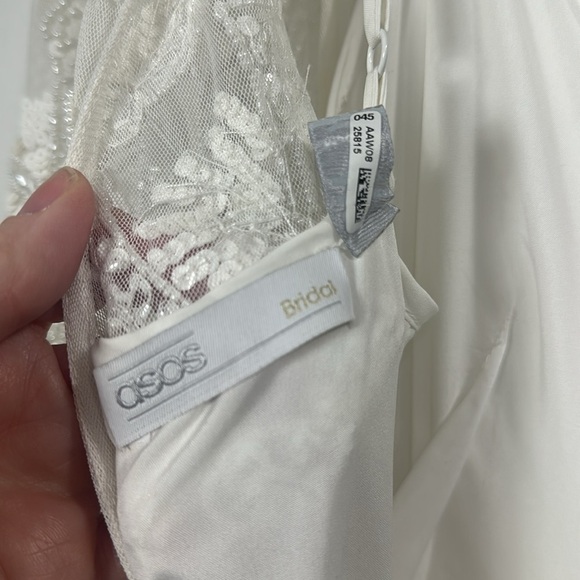 ASOS Bridal BOHO Elizabeth Wedding Gown Beaded Bodice size 2 - Picture 7 of 12